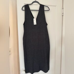 Uniqlo black plaid jumper dress M